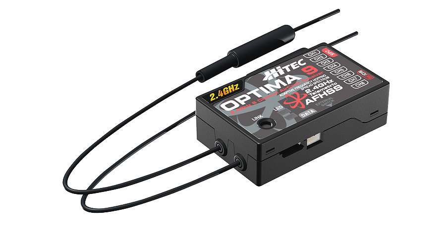 Hitec Optima 9 - 9-Channel 2.4GHz Receiver - SN Hobbies Hitec Optima 9 - 9-Channel 2.4GHz Receiver - SN Hobbies