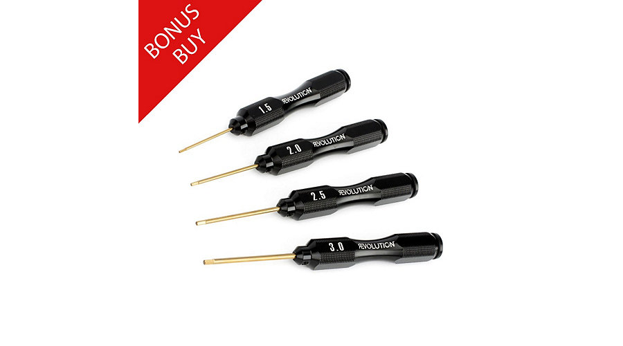 Revolution Hex Driver Set 4 pc 1.5/2.0/2.5/3.0mm - SN Hobbies Revolution Hex Driver Set 4 pc 1.5/2.0/2.5/3.0mm - SN Hobbies