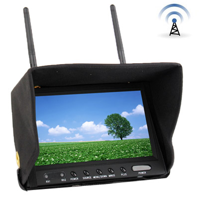 RC701 5.8GHz Wireless FPV 7 inch TFT LCD Diversity Receiver Monitor with Sunhood & Antenna - SN Hobbies RC701 5.8GHz Wireless FPV 7 inch TFT LCD Diversity Receiver Monitor with Sunhood & Antenna - SN Hobbies