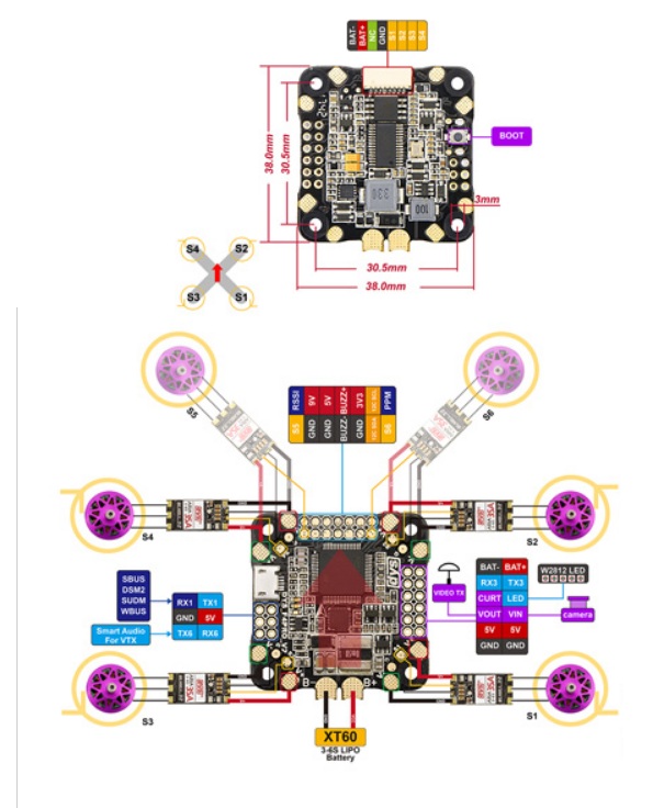 SN Hobbies - DYS F4 Pro V2 AIO Flight Controller