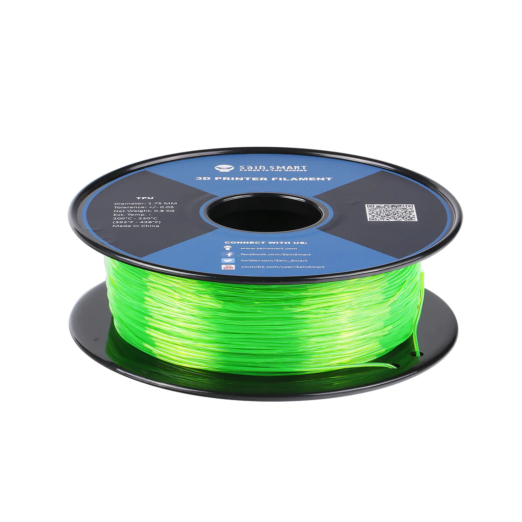 Sainsmart Flexible TPU Filament 1.75mm 0.8kg/1.76lb, Green
