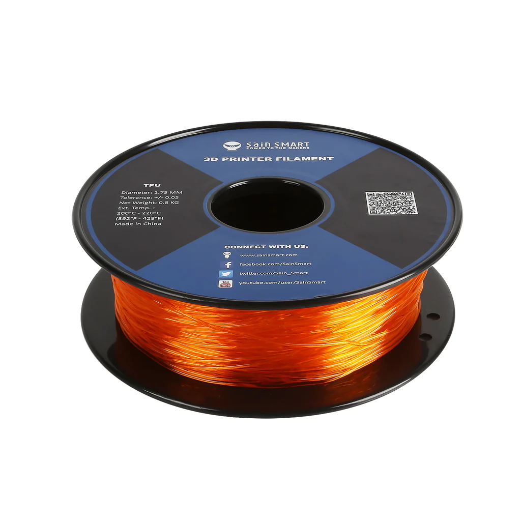 Sainsmart Flexible TPU Filament 1.75mm 0.8kg/1.76lb, Orange