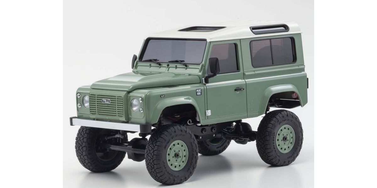 Kyosho 32527GR MINI-Z 4×4 Series Ready Set Land Rover Defender 90 Heritage Grasmere Green / Alaska White