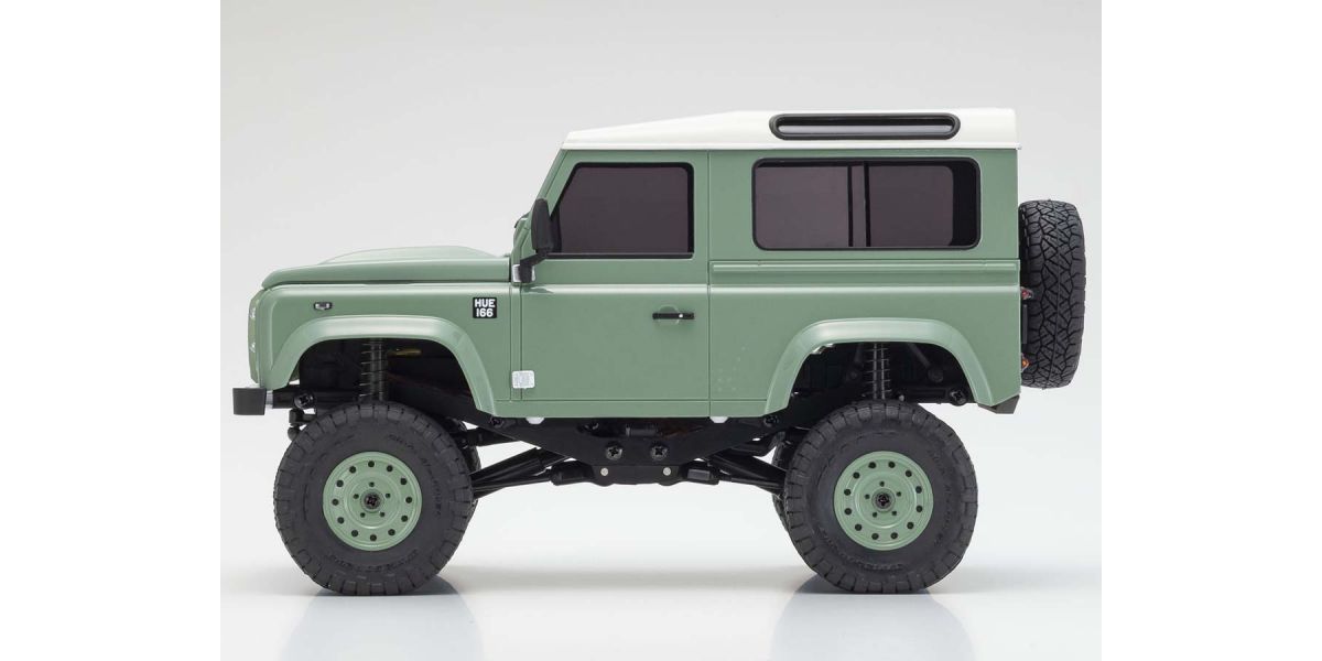 Kyosho 32527GR MINI-Z 4×4 Series Ready Set Land Rover Defender 90 Heritage Grasmere Green / Alaska White