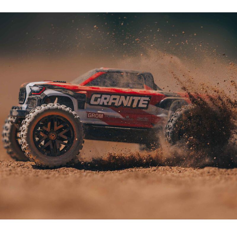 ARRMA 1/18 GRANITE GROM MEGA 380 Brushed 4X4 Monster Truck RTR with Battery & Charger, Red