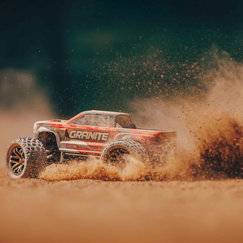 ARRMA 1/18 GRANITE GROM MEGA 380 Brushed 4X4 Monster Truck RTR with Battery & Charger, Red