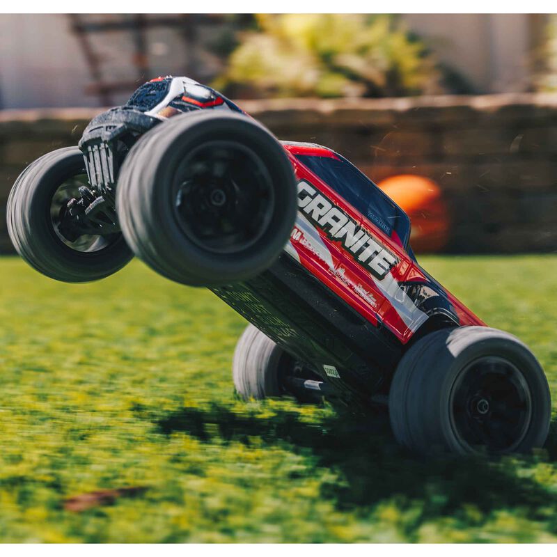ARRMA 1/18 GRANITE GROM MEGA 380 Brushed 4X4 Monster Truck RTR with Battery & Charger, Red