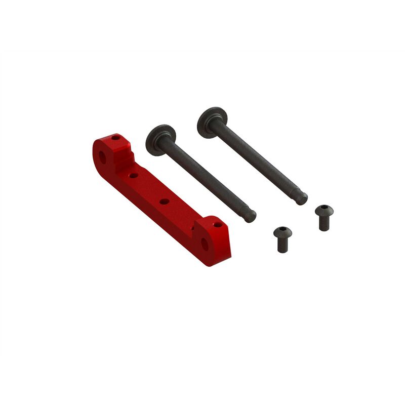 ARRMA Front Upper Aluminum Suspension Mount CNC, Red: EXB