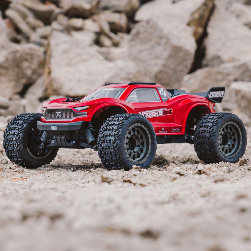 ARRMA 1/10 VORTEKS 4X2 BOOST MEGA 550 Brushed Stadium Truck RTR with Battery & Charger, Red