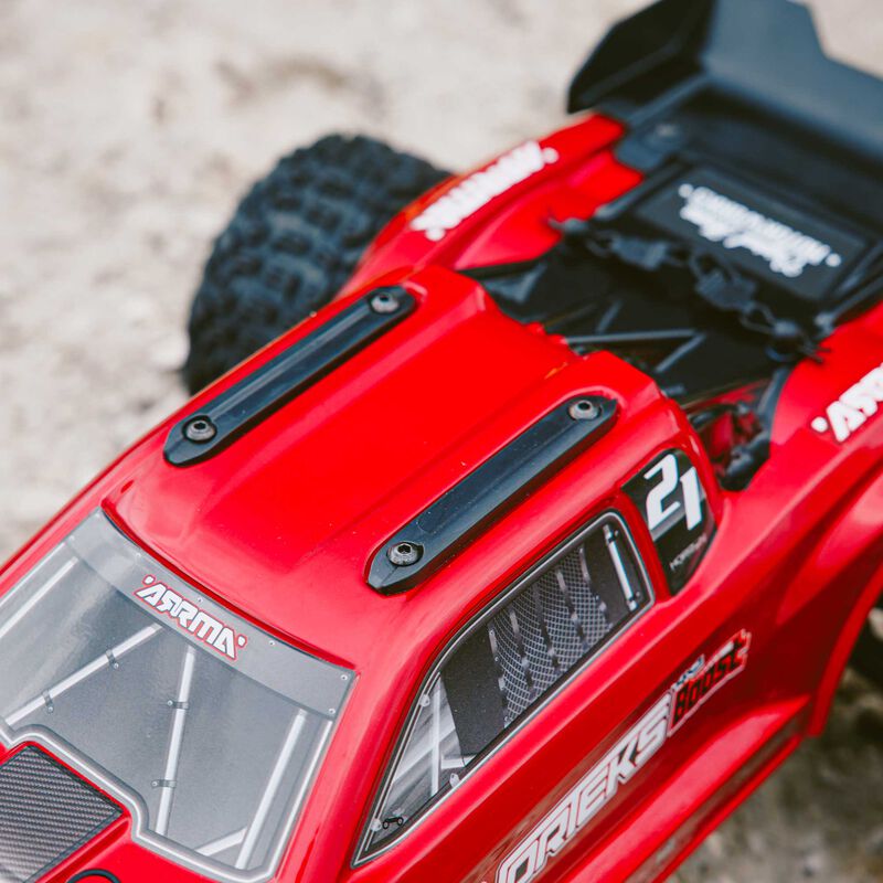ARRMA 1/10 VORTEKS 4X2 BOOST MEGA 550 Brushed Stadium Truck RTR with Battery & Charger, Red