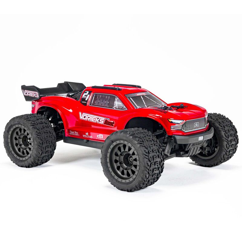 ARRMA 1/10 VORTEKS 4X2 BOOST MEGA 550 Brushed Stadium Truck RTR with Battery & Charger, Red