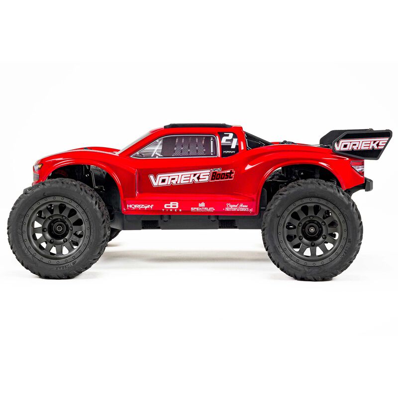 ARRMA 1/10 VORTEKS 4X2 BOOST MEGA 550 Brushed Stadium Truck RTR with Battery & Charger, Red