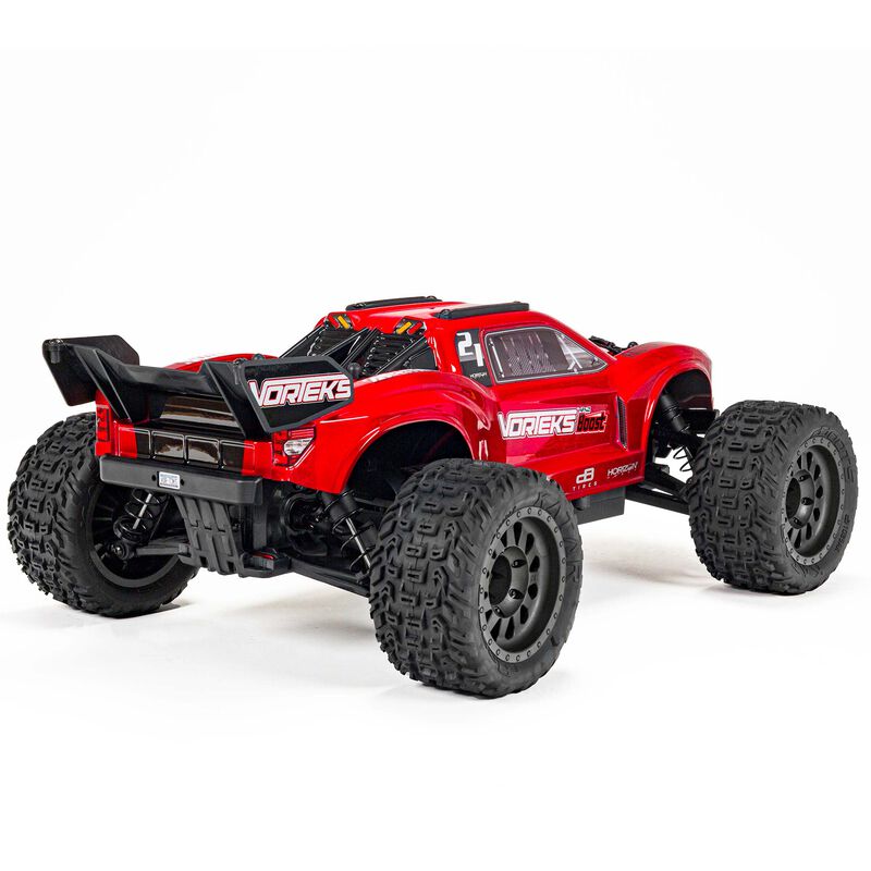 ARRMA 1/10 VORTEKS 4X2 BOOST MEGA 550 Brushed Stadium Truck RTR with Battery & Charger, Red