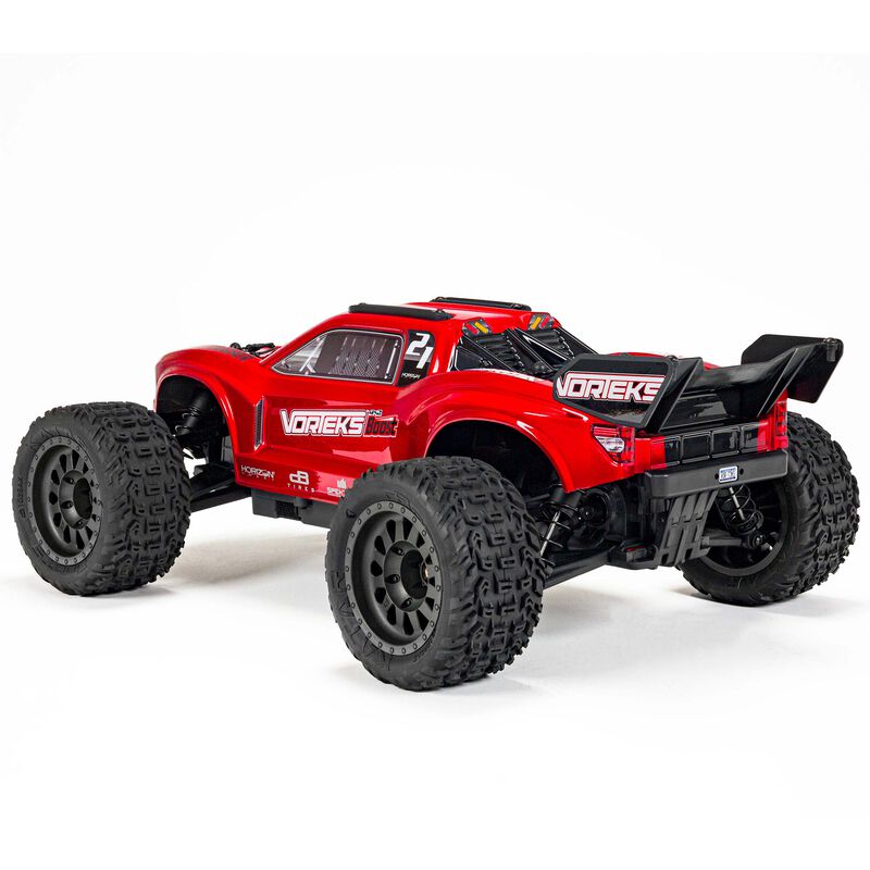 ARRMA 1/10 VORTEKS 4X2 BOOST MEGA 550 Brushed Stadium Truck RTR with Battery & Charger, Red