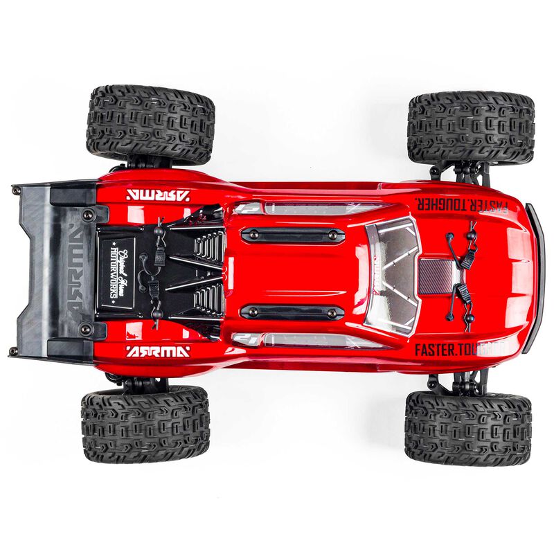 ARRMA 1/10 VORTEKS 4X2 BOOST MEGA 550 Brushed Stadium Truck RTR with Battery & Charger, Red