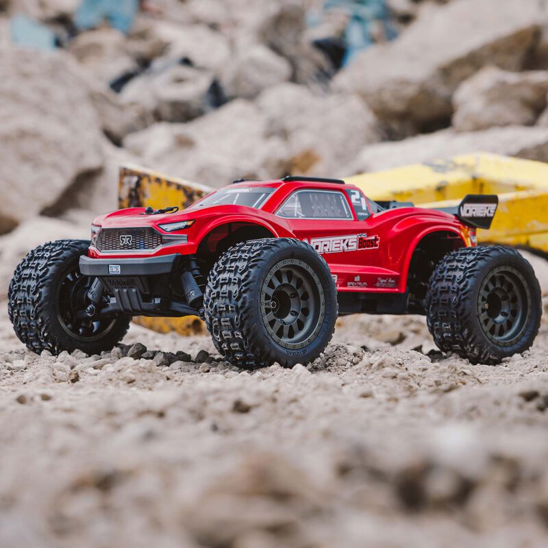 ARRMA 1/10 VORTEKS 4X2 BOOST MEGA 550 Brushed Stadium Truck RTR with Battery & Charger, Red