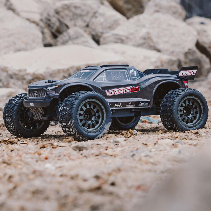 ARRMA 1/10 VORTEKS 4X2 BOOST MEGA 550 Brushed Stadium Truck RTR with Battery & Charger, Gunmetal
