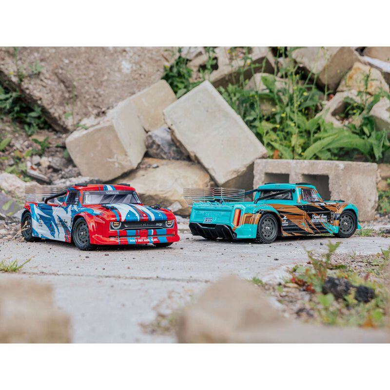 ARRMA 1/8 INFRACTION 4WD MEGA Resto-Mod Truck RTR, Red/Blue