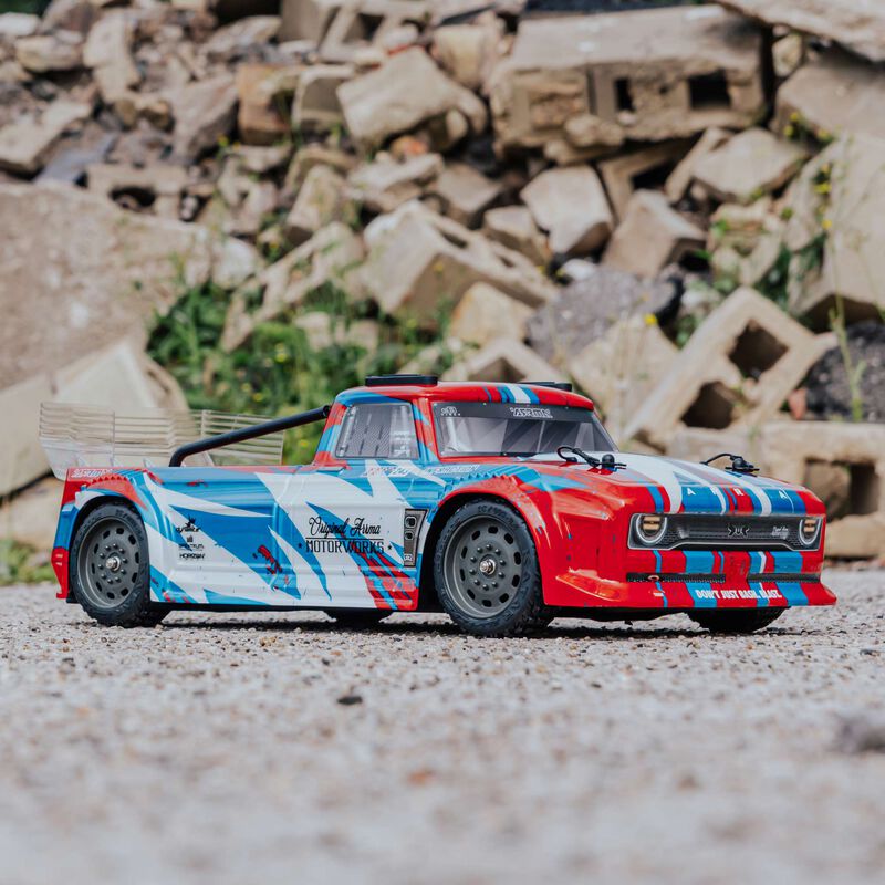ARRMA 1/8 INFRACTION 4WD MEGA Resto-Mod Truck RTR, Red/Blue