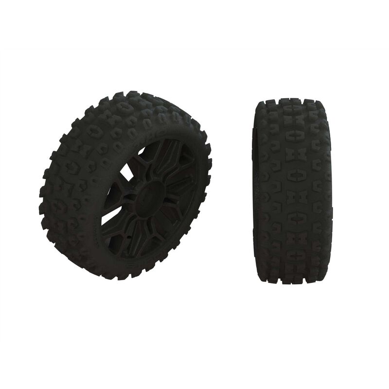 Arrma Dboots '2HO' Tire Set Glued Gun Metal (2)