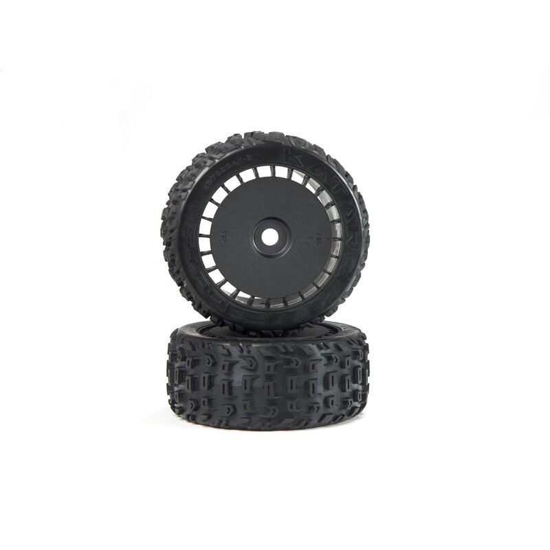 ARRMA dBoots Katar T Belted 6S Tire Set Glued (Blk) (2)