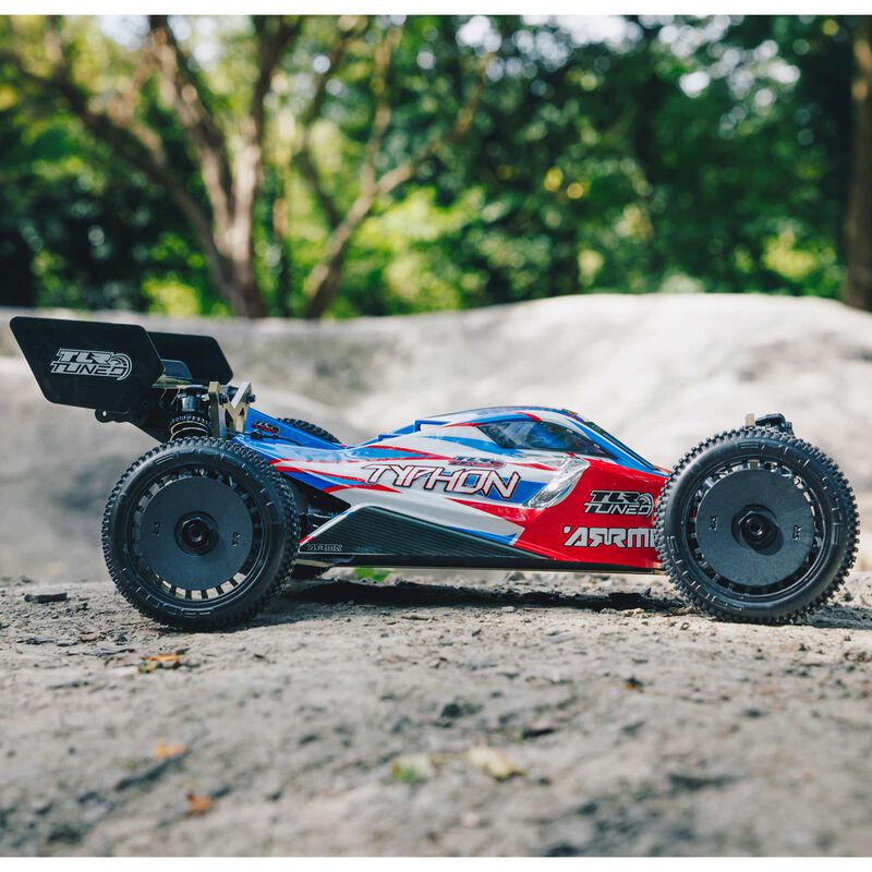 ARRMA 1/8 TLR Tuned TYPHON 6S 4X4 BLX Buggy RTR, Red/Blue