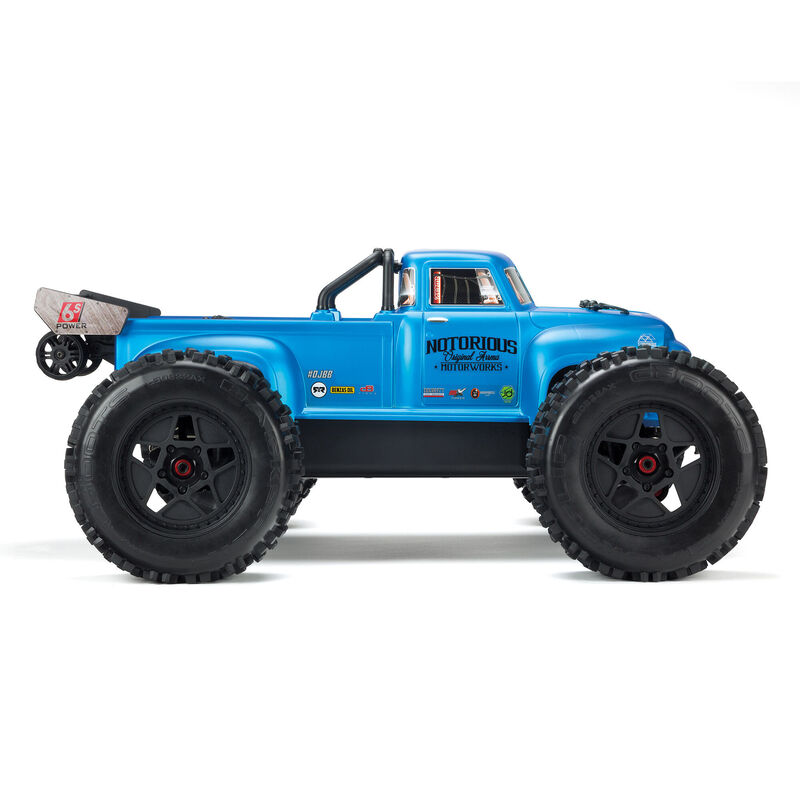 ARRMA 1/8 NOTORIOUS 6S V5 4WD BLX Stunt Truck with Spektrum Firma RTR, Blue