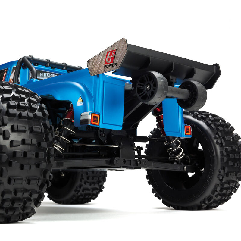 ARRMA 1/8 NOTORIOUS 6S V5 4WD BLX Stunt Truck with Spektrum Firma RTR, Blue