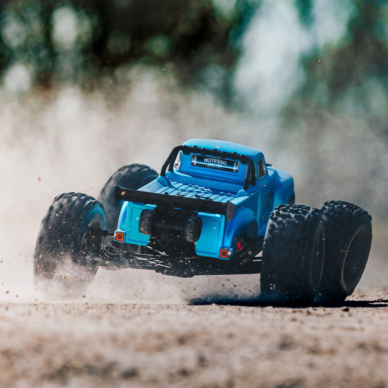 ARRMA 1/8 NOTORIOUS 6S V5 4WD BLX Stunt Truck with Spektrum Firma RTR, Blue