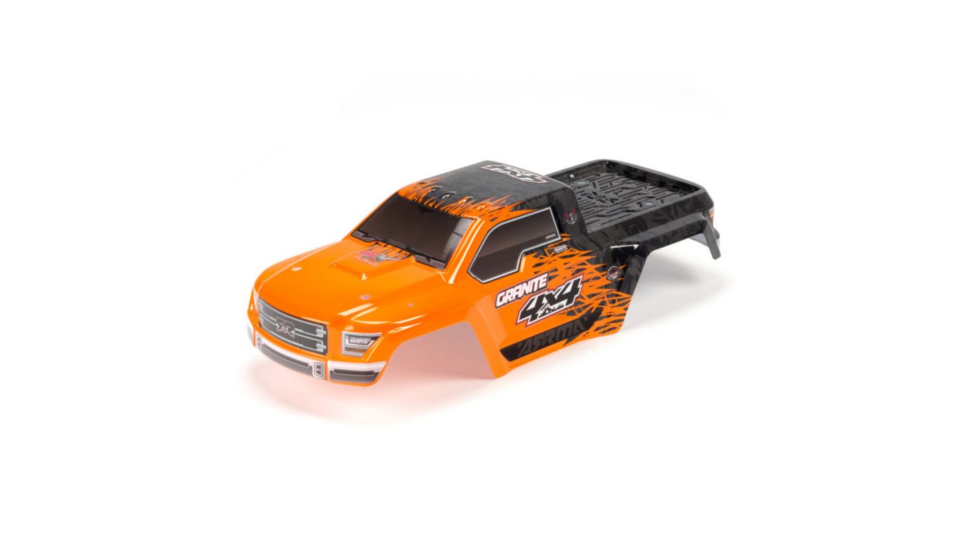 ARRMA Painted Body with Decal Trim, Orange: Granite 4x4 BLX AR402208