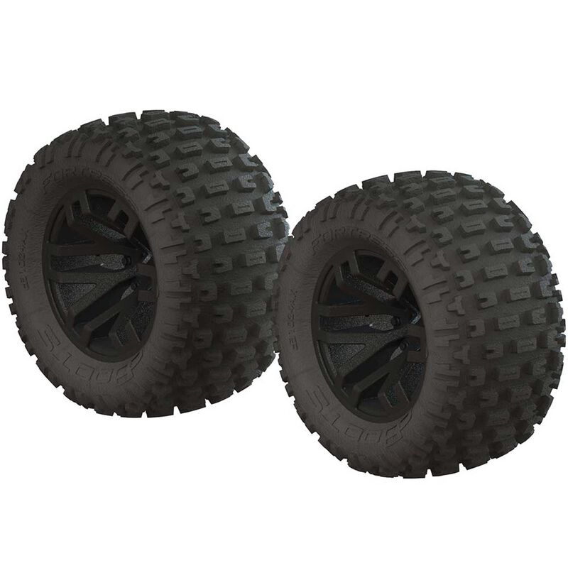 ARRMA 1/10 dBoots Fortress MT 2.2/3.0 Pre-Mounted Tires, 14mm Hex, Black (2) AR550044