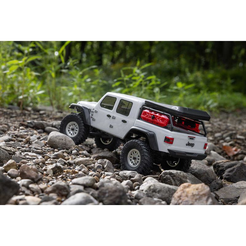 Axial 1/24 SCX24 Jeep JT Gladiator 4WD Rock Crawler Brushed RTR, White