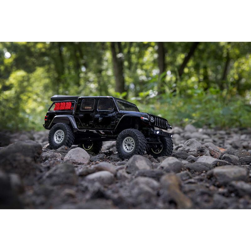 Axial 1/24 SCX24 Jeep JT Gladiator 4WD Rock Crawler Brushed RTR, Black