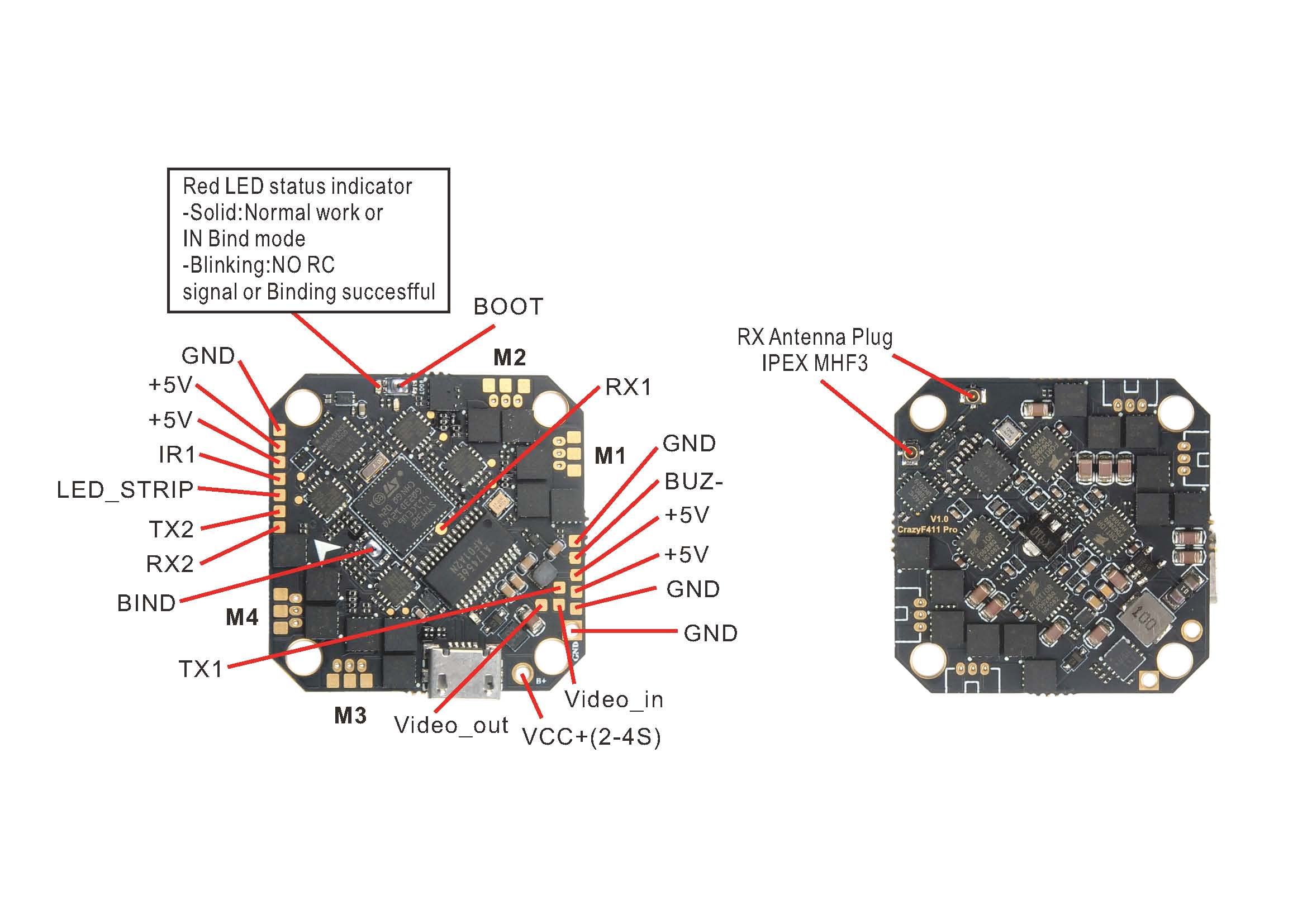 Happymodel CrazyF411 AIO F4 FC 20A ESC - <b>SPI FRSKY</b>