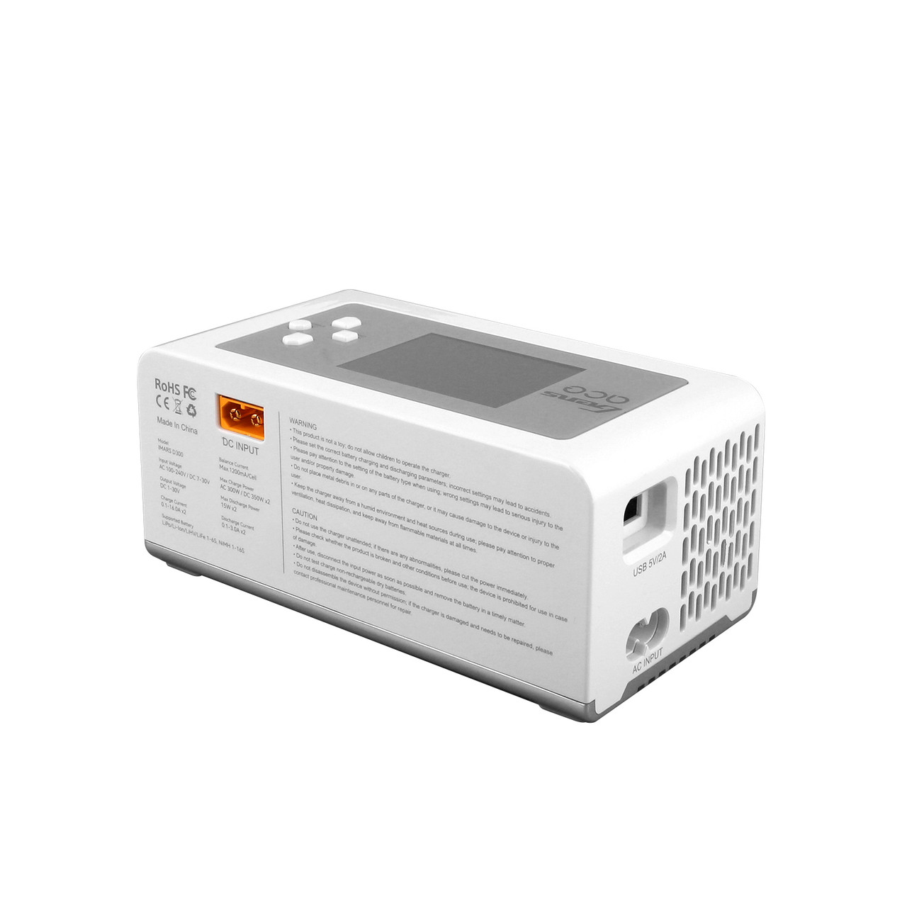 Gens Ace IMARS D300 G-Tech Channel AC/DC 300W/700W RC Battery Charger-US White