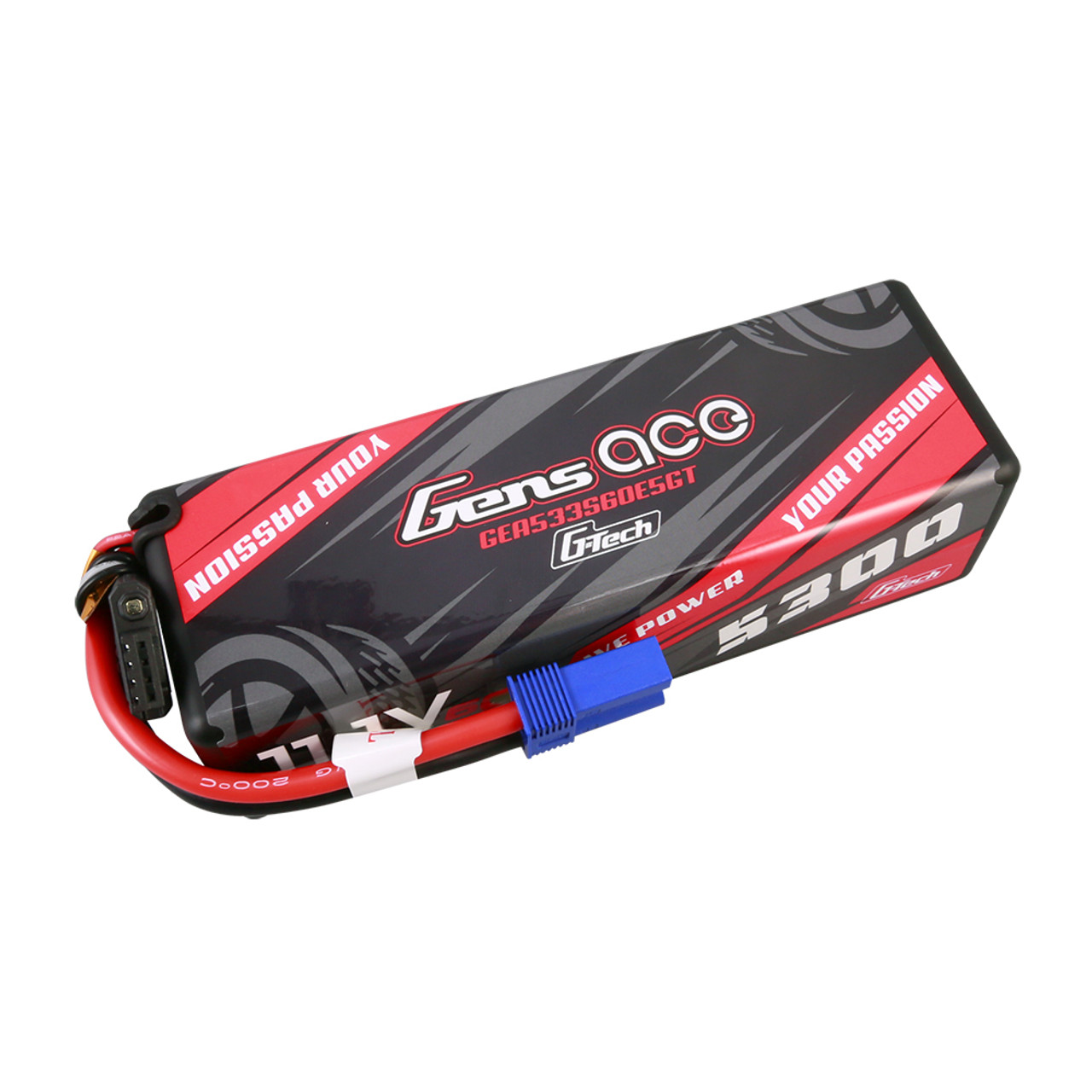 Gens Ace G-Tech 5300mAh 11.1V 60C 3S1P HardCase Lipo Battery 15# With EC5 Plug