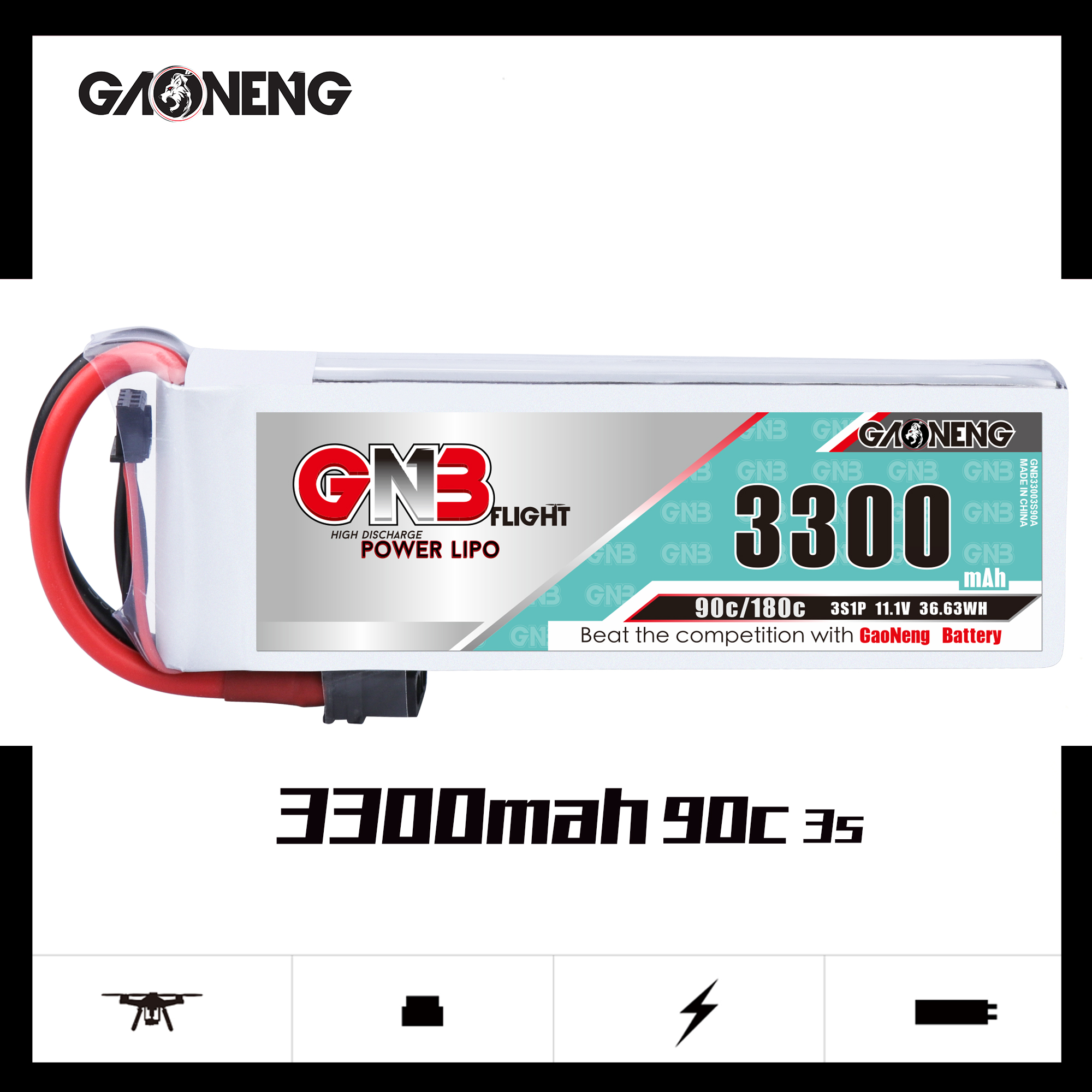 GNB 3S 3300mah 90C LIPO BATTERY