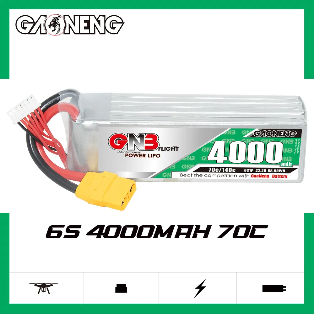 GAONENG GNB 6S 22.2V 4000mAh 70C LiPo Battery XT90