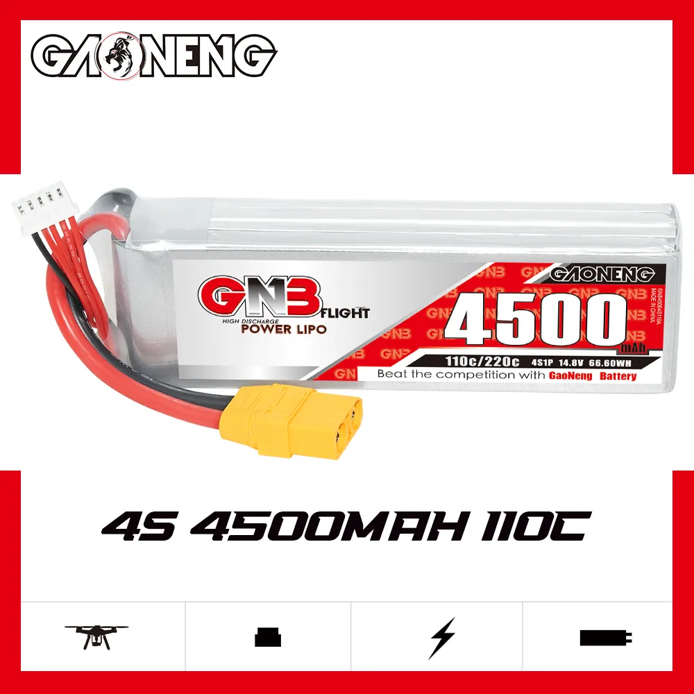 GAONENG GNB 4S 14.8V 4500mAh 110C LiPo Battery XT90