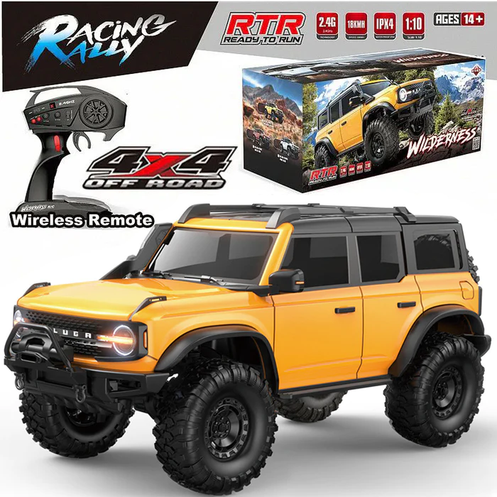 HB R1001 1/10 Scale RC Car 4WD Off-Road Rock Crawler with LED Light RTR - Yellow