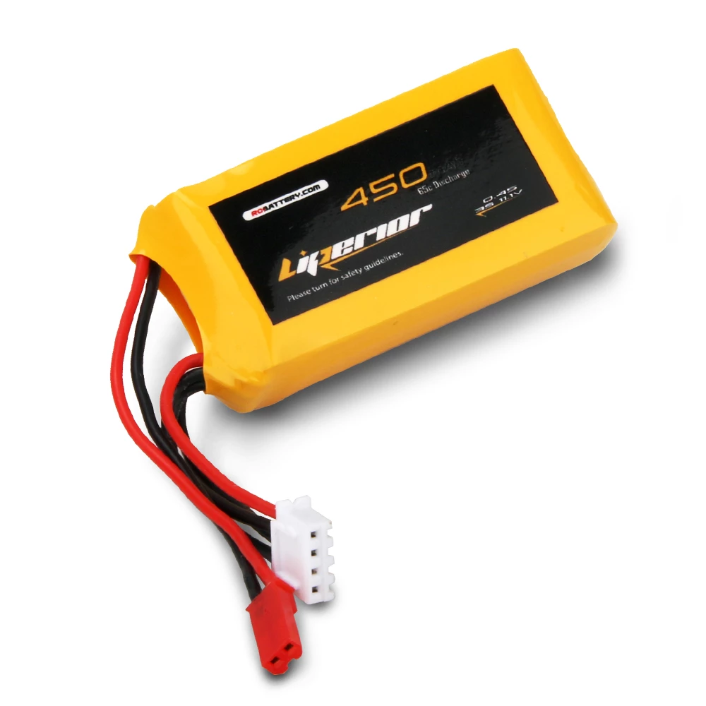 RC BATTERY Liperior 450mAh 3S 65C 11.1V Lipo Battery With JST Plug for RC Plane / Heli / Drone