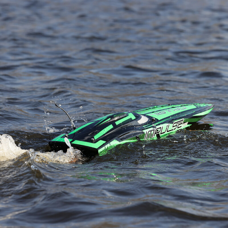PRO BOAT Impulse 32" Brushless Deep-V RTR with Smart, Black/Green