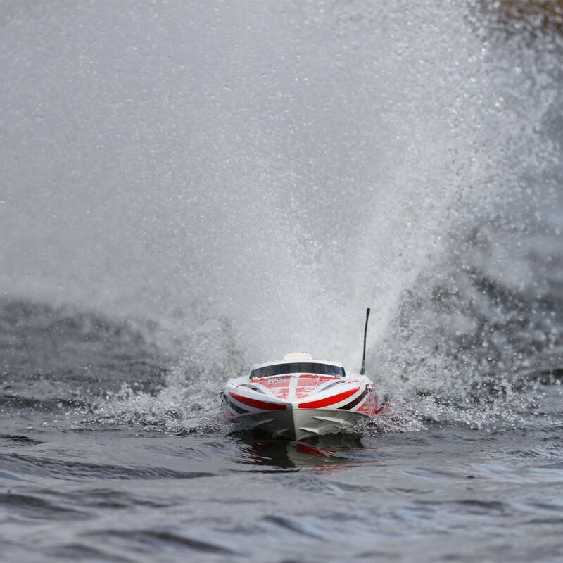 Pro Boat Impulse 32" Brushless Deep-V RTR with Smart, White/Red