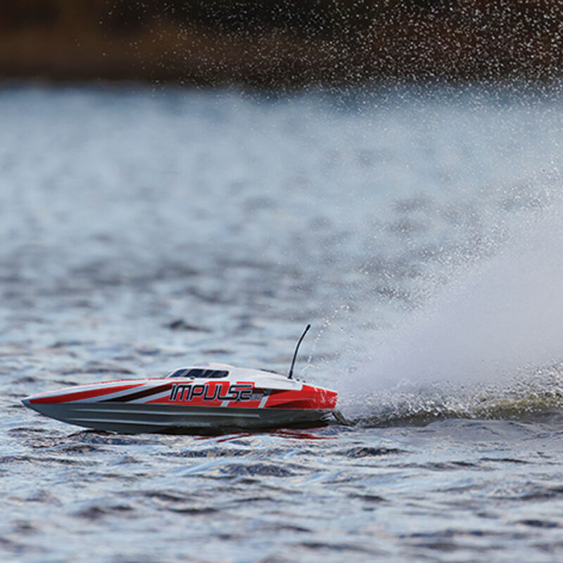 Pro Boat Impulse 32" Brushless Deep-V RTR with Smart, White/Red