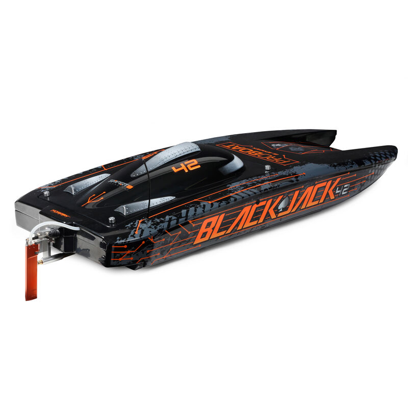 Proboat Blackjack 42" 8S Brushless Catamaran RTR: Black/Orange