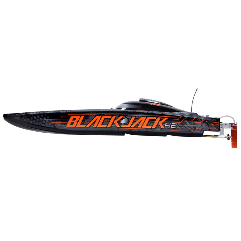 Proboat Blackjack 42" 8S Brushless Catamaran RTR: Black/Orange