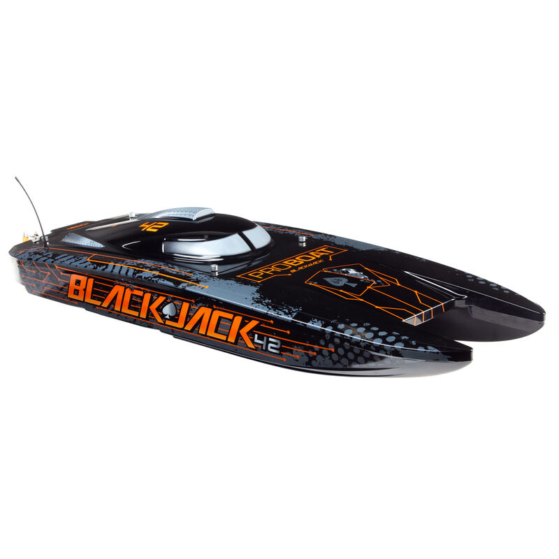 Proboat Blackjack 42" 8S Brushless Catamaran RTR: Black/Orange