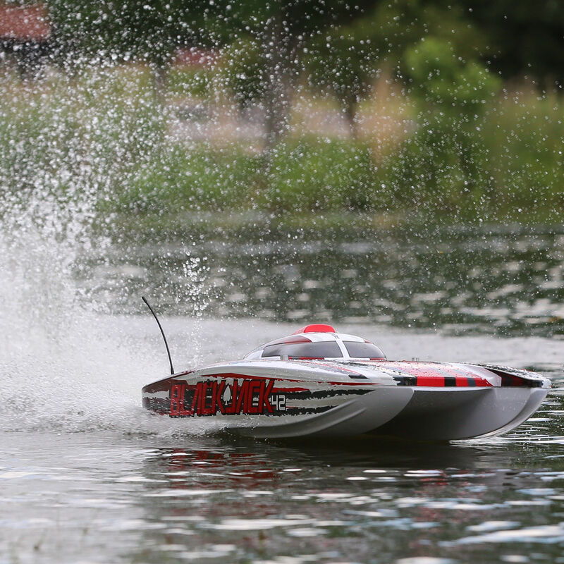 PROBOAT Blackjack 42" 8S Brushless Catamaran RTR: White/Red
