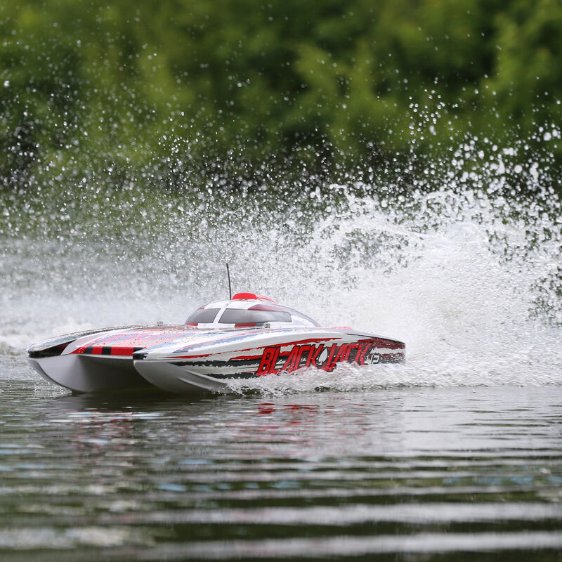 PROBOAT Blackjack 42" 8S Brushless Catamaran RTR: White/Red