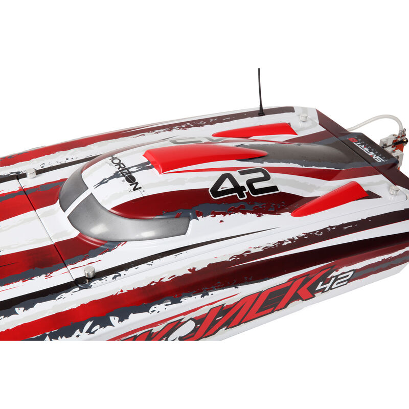 PROBOAT Blackjack 42" 8S Brushless Catamaran RTR: White/Red